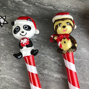 Cute Panda And Sloth Christmas Pens-6-The Persnickety Co
