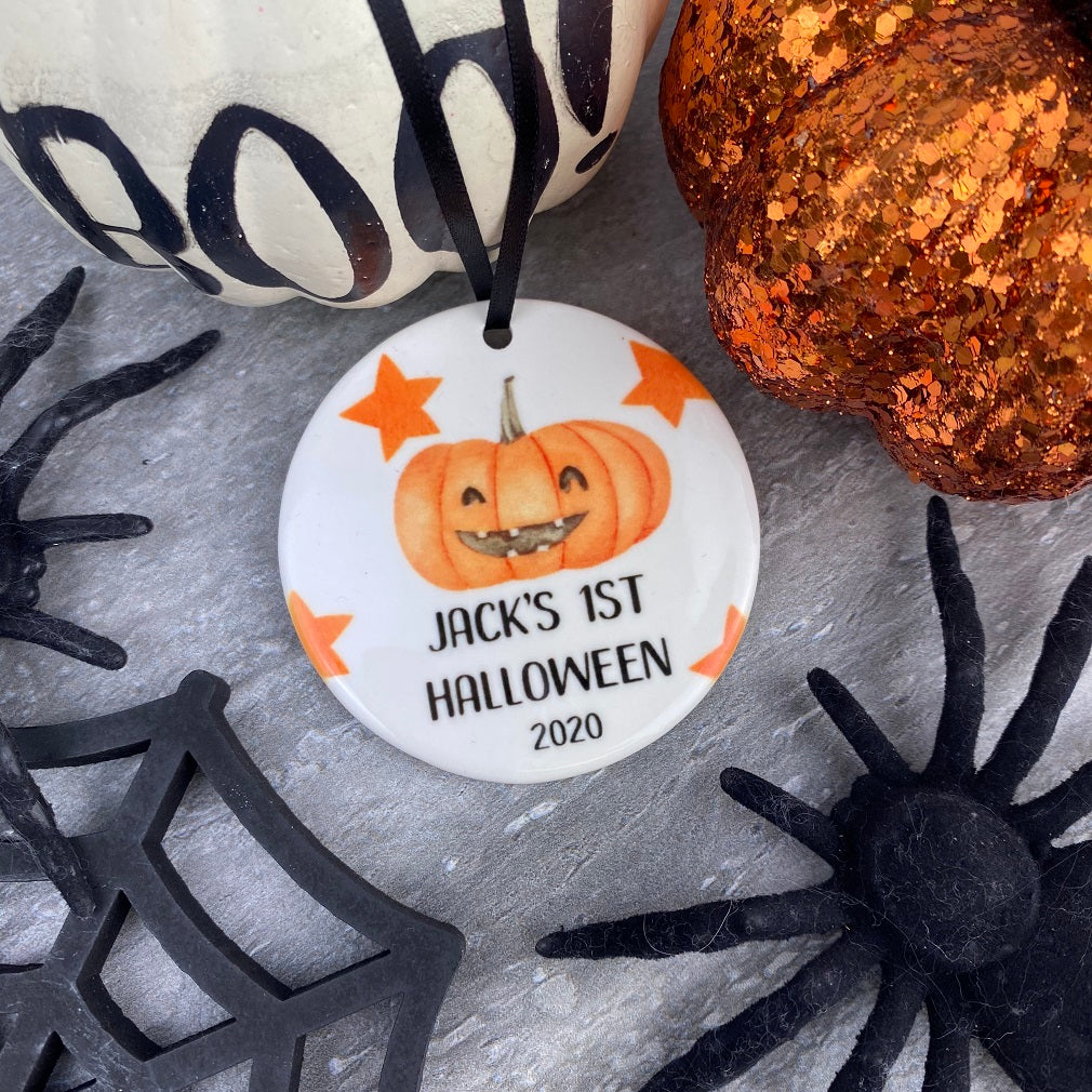 Personalised 1st Halloween Hanging Decoration-The Persnickety Co