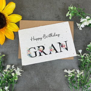 Happy Birthday Grand - Plantable Seed Card-The Persnickety Co
