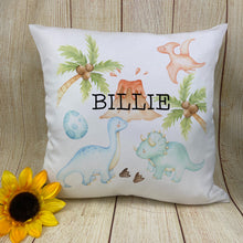 Load image into Gallery viewer, Personalised Dinosaur Cushion

