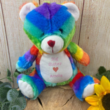 Load image into Gallery viewer, Personalised &#39;Big Sister&#39; Rainbow Bear Soft Toy
