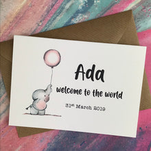 Load image into Gallery viewer, Personalised Welcome To The World Baby Girl Card-6-The Persnickety Co

