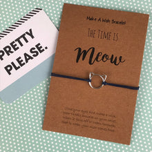 Load image into Gallery viewer, The Time is Meow Cat Wish Bracelet-3-The Persnickety Co
