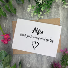 Load image into Gallery viewer, Personalised Page Boy Thankyou Card
