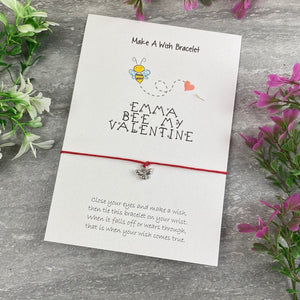 Personalised Bee My Valentine Wish Bracelet-6-The Persnickety Co