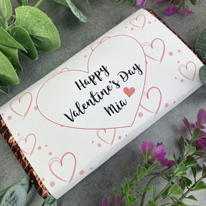 Love Heart Valentines Day Chocolate Bar