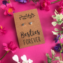 Load image into Gallery viewer, Besties Forever - Heart Earrings- Silver/Gold/Rose Gold-4-The Persnickety Co
