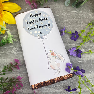 Cute Easter Bunny Personalised Chocolate Bar