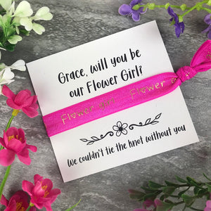 Flower Girl Proposal Hair Tie / Wrist Band-6-The Persnickety Co