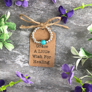 A Little Wish For Healing - Turquoise Stretch Ring-2-The Persnickety Co