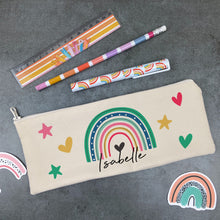 Load image into Gallery viewer, Personalised Bright Rainbow Pencil Case
