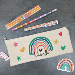 Personalised Bright Rainbow Pencil Case