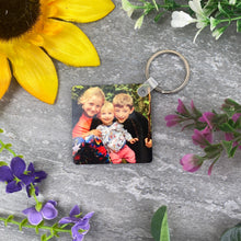 Load image into Gallery viewer, This Daddy Is Loved By Photo Keyring-The Persnickety Co
