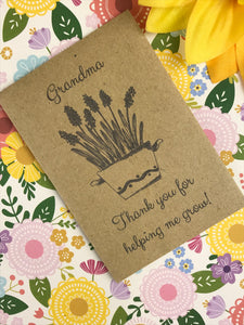 Grandma Thank You For Helping Me Grow Mini Kraft Envelope with Wildflower Seeds-5-The Persnickety Co
