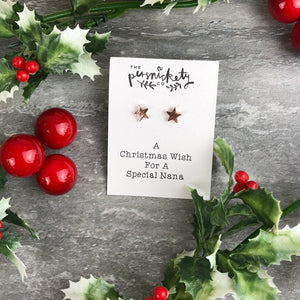 A Christmas Wish For A Special Nana - Star Earrings-5-The Persnickety Co