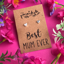 Load image into Gallery viewer, Best Mum Ever - Heart Earrings - Gold / Rose Gold / Silver-The Persnickety Co
