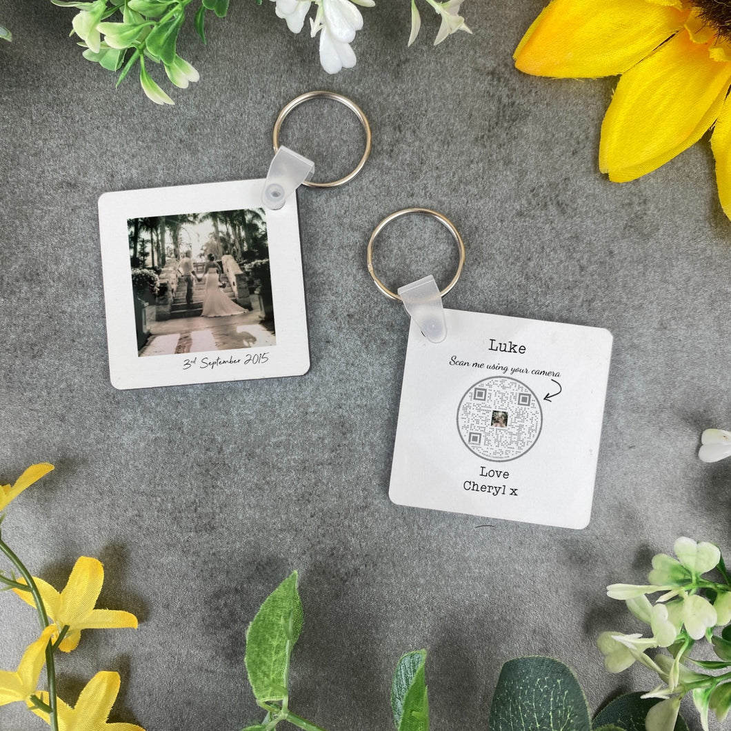 QR Code Keyring Wedding Keepsake-The Persnickety Co