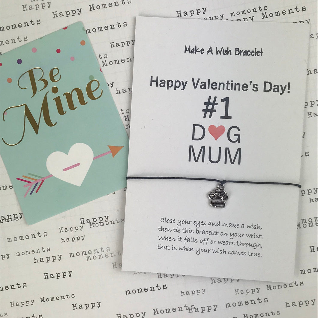 Happy Valentine's Day No. 1 Dog Mum Wish Bracelet-The Persnickety Co
