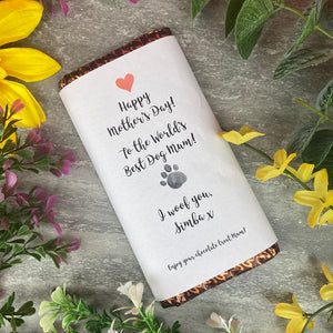 Best Dog Mum Mothers Day Personalised Chocolate Bar