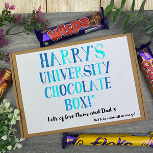 Personalised University Chocolate Box - Blue
