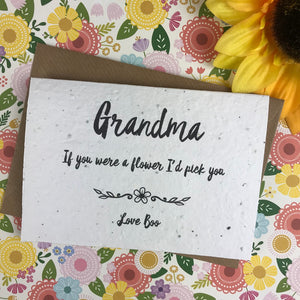 Plantable Wildflower Seed Card - Grandma If You Were A Flower I'd Pick You-2-The Persnickety Co
