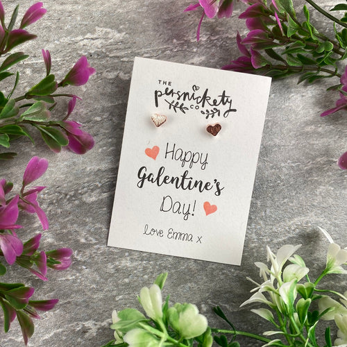 Happy Galentine's Day Heart Earrings-The Persnickety Co