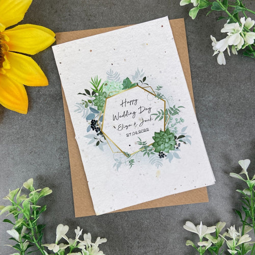 Happy Wedding Day Plantable Seed Card-The Persnickety Co
