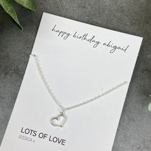 Load image into Gallery viewer, Dainty Heart Necklace - Happy Birthday
