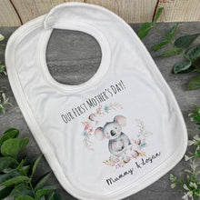 Load image into Gallery viewer, Personalised Our First Mothers Day Cute Koala Bib
