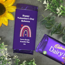 Load image into Gallery viewer, Personalised Valentines Rainbow Chocolate Bar
