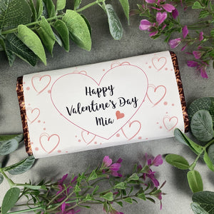 Love Heart Valentines Day Chocolate Bar