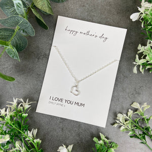 Dainty Heart Necklace - Happy Mother's Day-The Persnickety Co