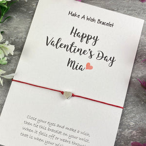Happy Valentine's Day Personalised Wish Bracelet-4-The Persnickety Co