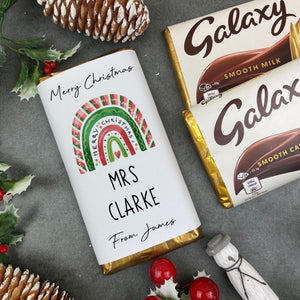 Merry Christmas - Personalised Rainbow Chocolate Bar