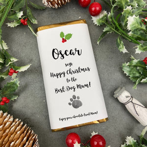 Happy Christmas From The Dog - Personalised Christmas Chocolate Bar