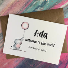 Load image into Gallery viewer, Personalised Welcome To The World Baby Girl Card-4-The Persnickety Co
