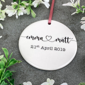 Personalised Couples Wedding Hanging Decoration-4-The Persnickety Co