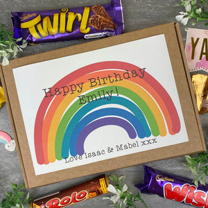 Rainbow Happy Birthday Personalised Chocolate Box-9-The Persnickety Co
