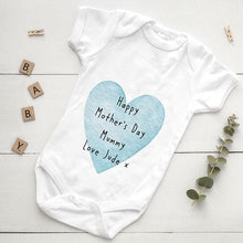 Load image into Gallery viewer, Personalised Happy Mothers Day Love Heart Baby Vest and Bib-The Persnickety Co
