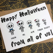 Load image into Gallery viewer, Happy Halloween Personalised Skeleton Card-4-The Persnickety Co
