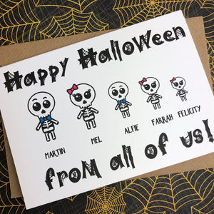 Happy Halloween Personalised Skeleton Card-4-The Persnickety Co