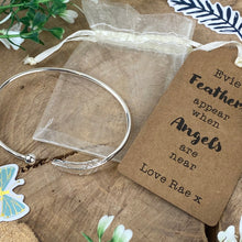 Load image into Gallery viewer, Feathers Appear When Angels Are Near Feather Bangle-7-The Persnickety Co
