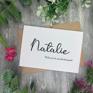 Will you be my bridesmaid? Personalised Wedding card