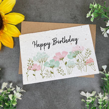 Load image into Gallery viewer, Happy Birthday Floral Plantable Seed Card-The Persnickety Co
