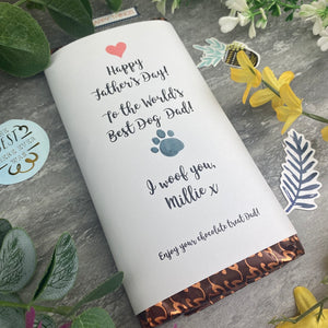 Best Dog Dad Father's Day Personalised Chocolate Bar