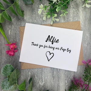 Personalised Page Boy Thankyou Card-The Persnickety Co