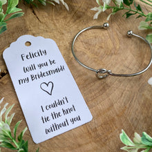 Load image into Gallery viewer, Will You Be My Bridesmaid Knot Bangle-9-The Persnickety Co

