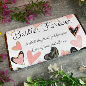 Personalised Besties Forever Birthday Chocolate Bar