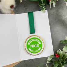 Load image into Gallery viewer, Santa&#39;s Nice List Chocolate Medal
