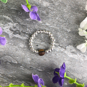 A Little Wish To Overcome Anxiety - Tiger Eye Stretch Ring-4-The Persnickety Co